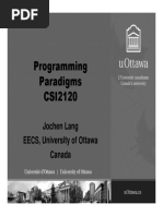 Programming Paradigms CSI2120: Jochen Lang EECS, University of Ottawa Canada