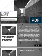 Tender Forms: Specifications and Typology