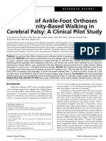 The Effect of Ankle-Foot Orthoses On Community-Based Walking in Cerebral Palsy: A Clinical Pilot Study