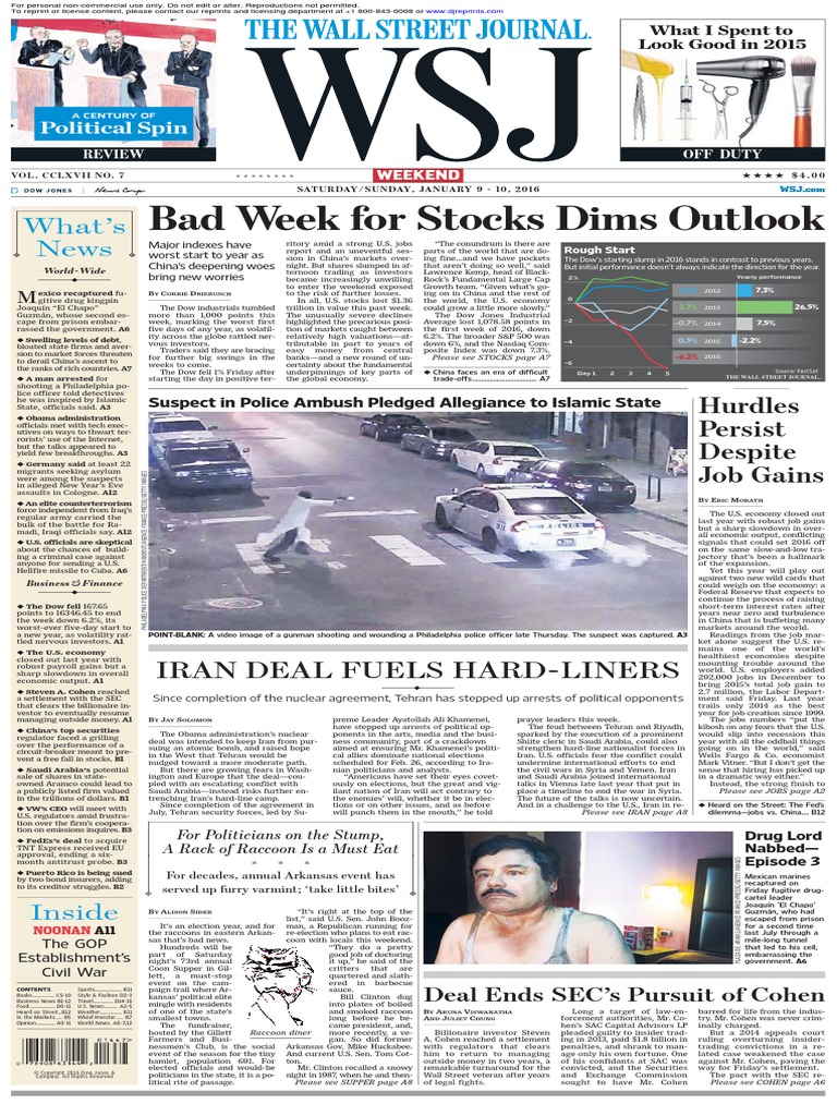 Wallstreetjournal 20160109 The Wall Street Journal | PDF | Business