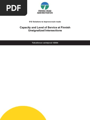 Capacity and Level of Service at Finnish  PDF  Traffic  Transport