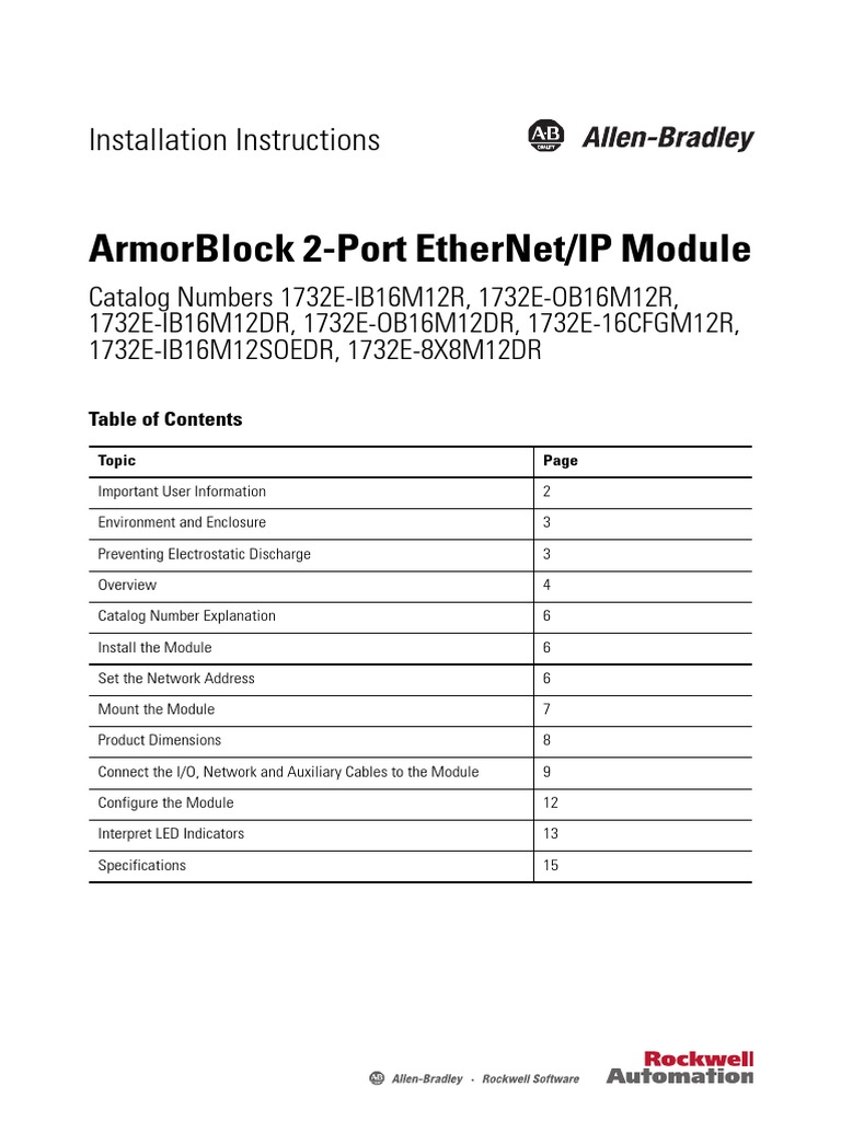Armorblock 2Port Module Installation Instructions PDF