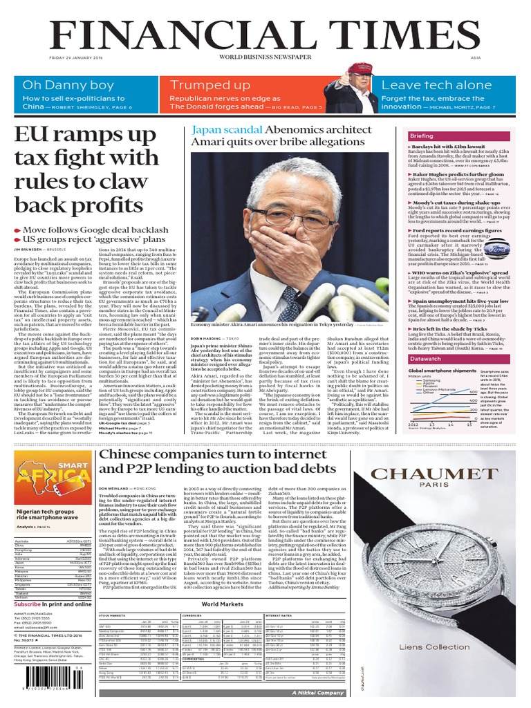 EU Ramps Up Tax Fight With Rules To Claw Back Profits: Oh Danny Boy Leave  Tech Alone Trumped Up, PDF, Economies