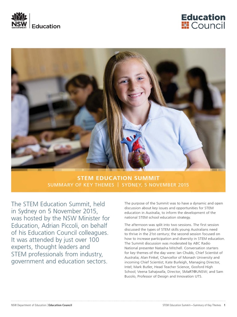 Key Themes from STEM Education Summit | PDF | Science, Technology ...