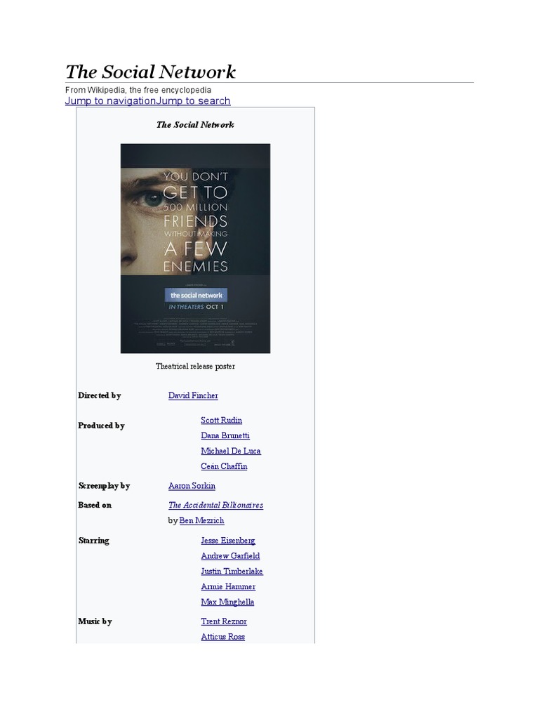 "The Social Network: Film Overview" | PDF