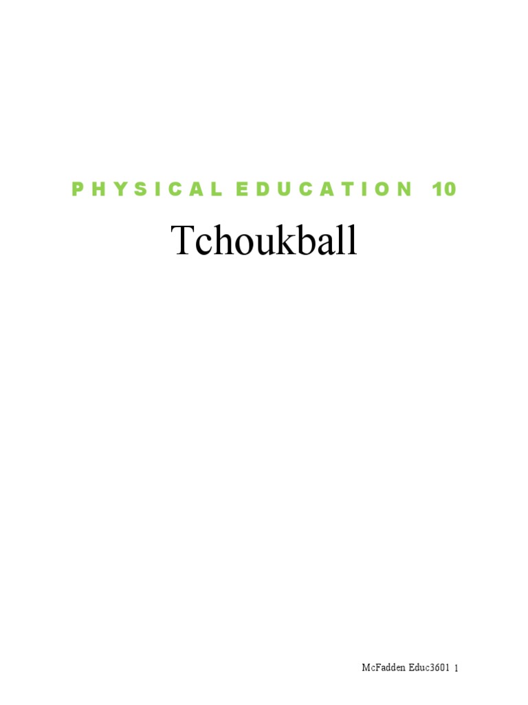 Tchoukball Unit Plan for Grade 10 PE | PDF | Physical Education ...