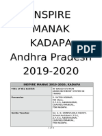 Inspire Manak Kadapa Andhra Pradesh 2019-2020