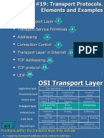 OSI Transport Layer Transport Service Primitives Addressing Connection Control Transport Layer in Internet TCP Addressing TCP Protocol UDP