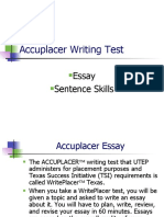 Accuplacer Writing Test: Essay Sentence Skills