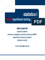 Statistics I: Hypothesis Testing, Part II
