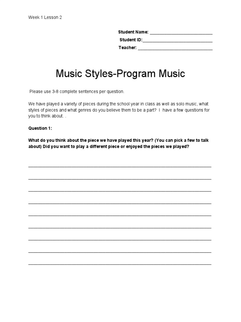 Week 1-2 Music Styles-Program Music | PDF | Performing Arts | Entertainment