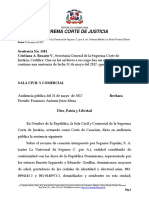 Suprema Corte de Justicia: Sentencia No. 1181 Cristiana A. Rosario V., Secretaria General de La Suprema Corte de