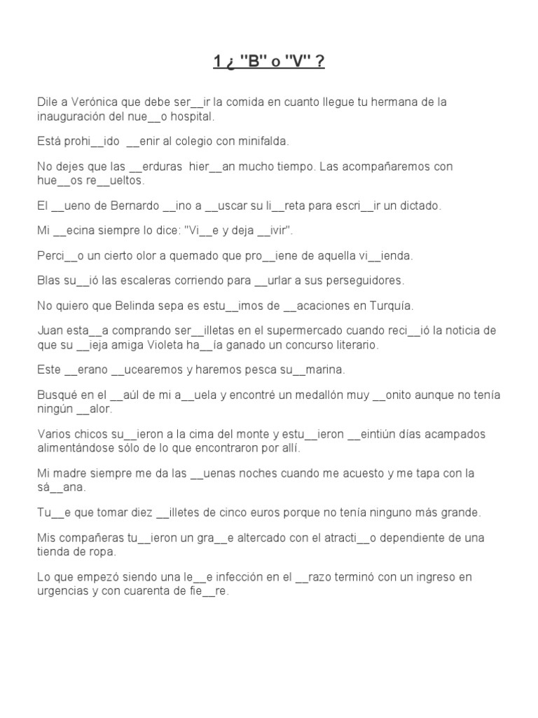 Uso de la B y V en Primaria | PDF | Relaciones personales, crianza y ...