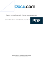 Riassunto Gestione Delle Risorse Umane Avanzato PDF