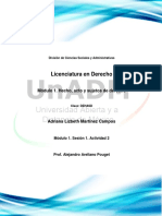 Licenciatura en Derecho: Módulo 1. Hecho, Acto y Sujetos de Derecho