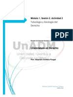 Teleología y Axiología Del Derecho: Módulo 1. Sesión 2. Actividad 2