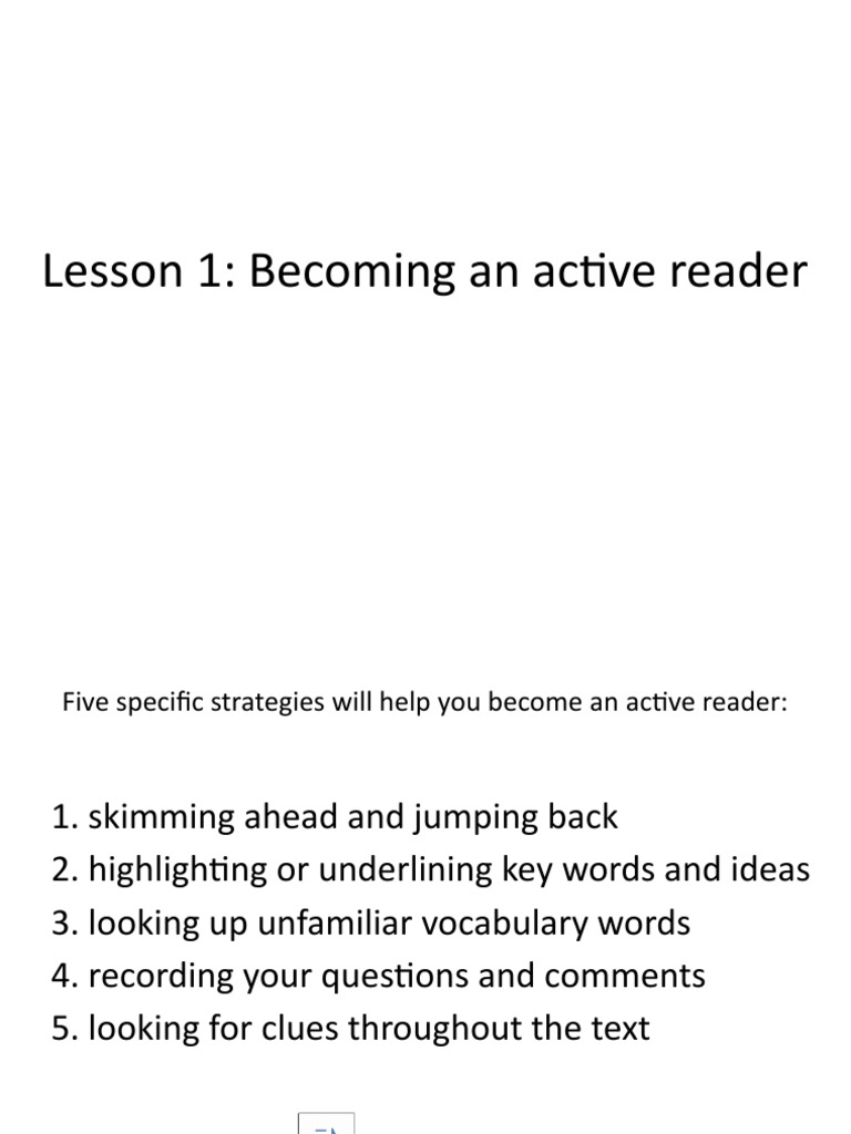 Active Reading Strategies Explained | PDF