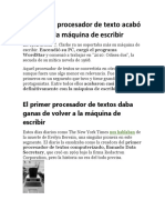 Articulo Máquina de Escribir Vs Word