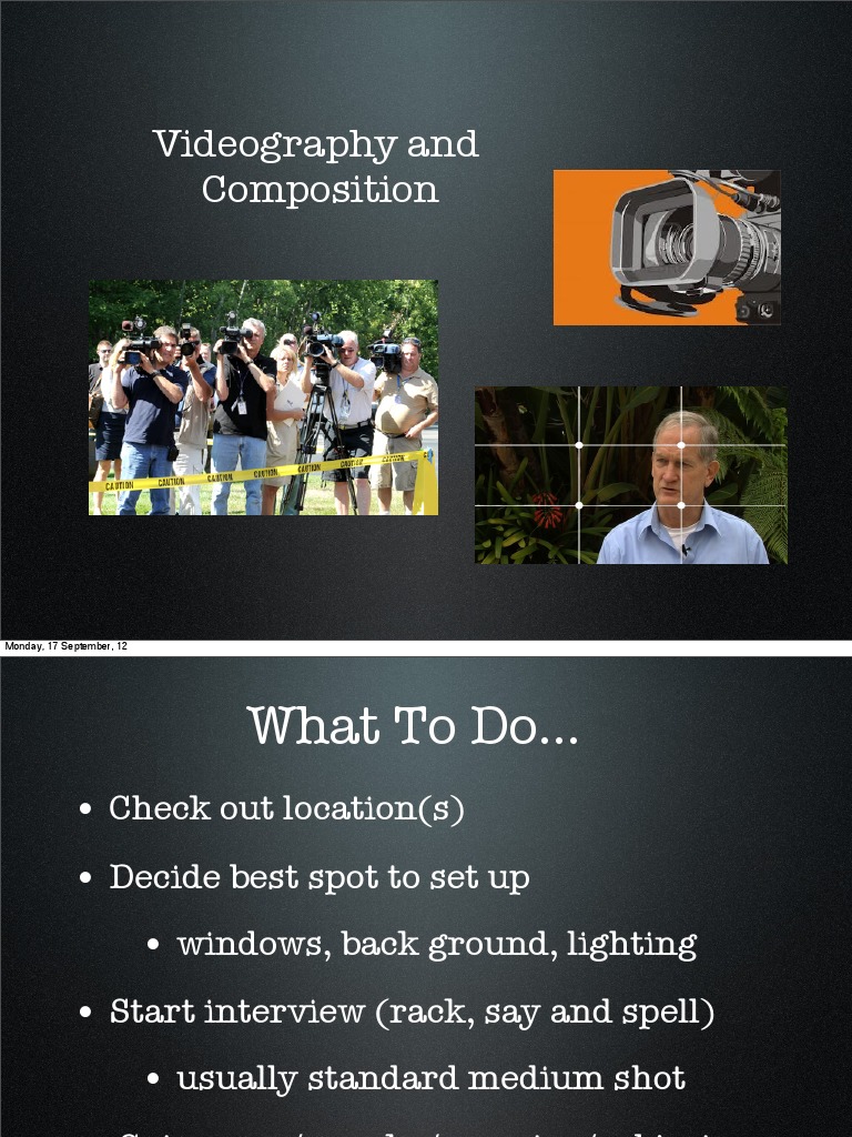 Videography Composition Techniques Guide | PDF | Imaging | Optics