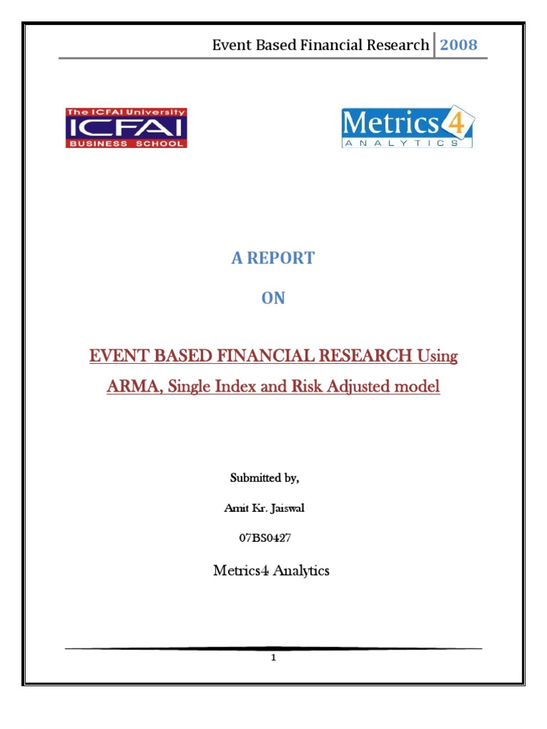 Sip+Report +Metrics4+Analytics | PDF | Autocorrelation | Autoregressive ...