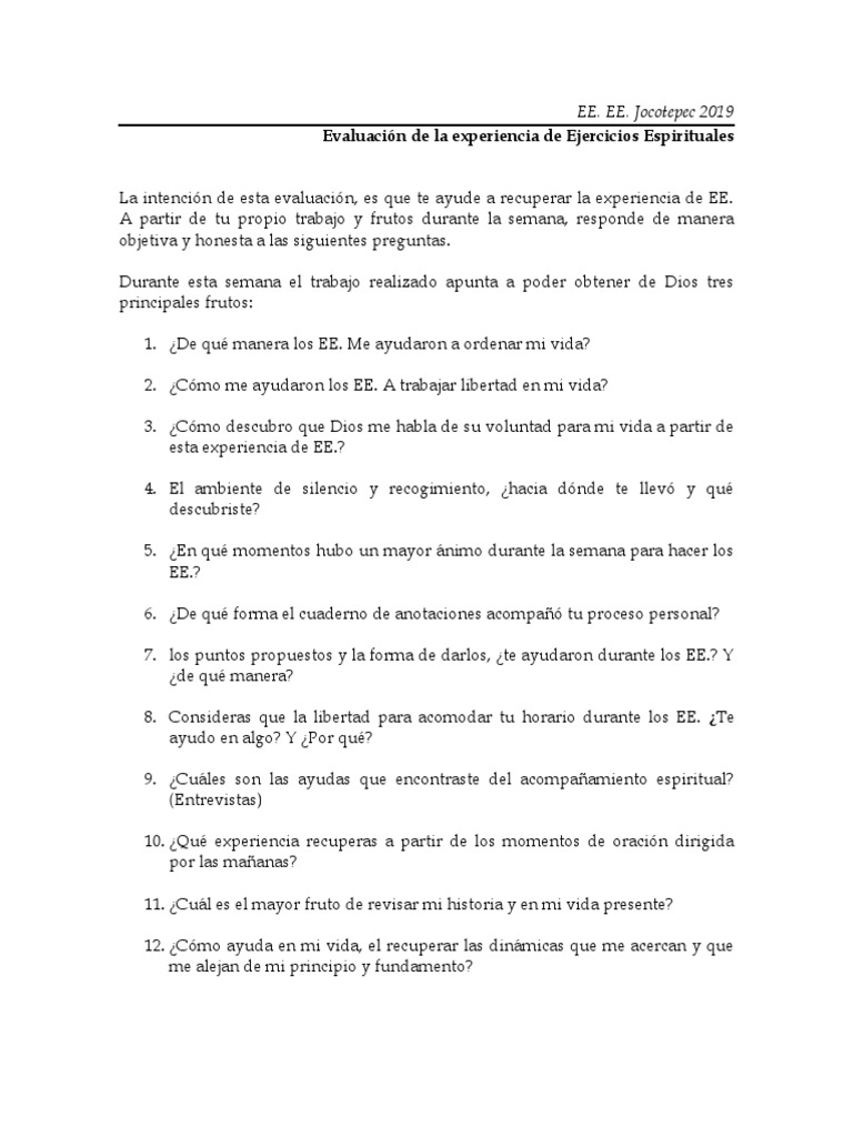 Evaluación EE | PDF | Crecimiento personal y profesional | Estilo de vida