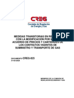 D-023-20 Medidas Transitorias en Relación Con La Modificación Por Mutuo Acuerdo de Precios y Cantidades de Los Contratos Vigentes de Suministro y Transporte de Gas