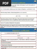 Einsteins Coefficients-Ruby Laser