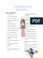 Passive and Active Sentences: Change To Passive Voice