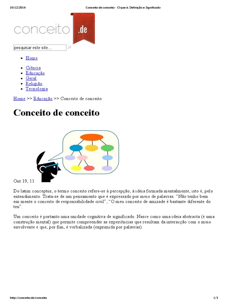 Definição e Significado de Conceito | PDF | Conceito | Ideia