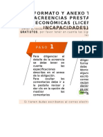 Formato y Anexo Técnico para la Presentación de Acreencias Prestaciones Económicas (Licencias
