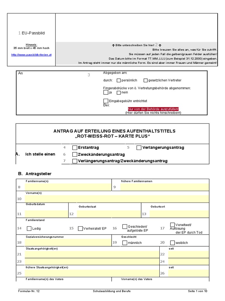 12 - Rot Weiss Rot Karte - Plus Formular | PDF