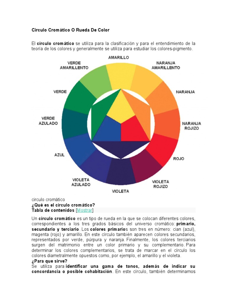 Circulo Cromático O Rueda de Color | PDF | Color | Azul, image size:768x1024
