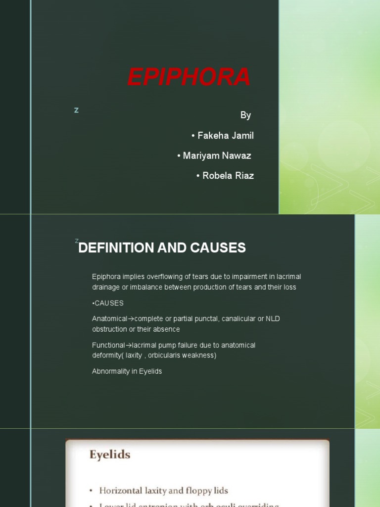 Understanding Epiphora: Causes & Treatment | PDF