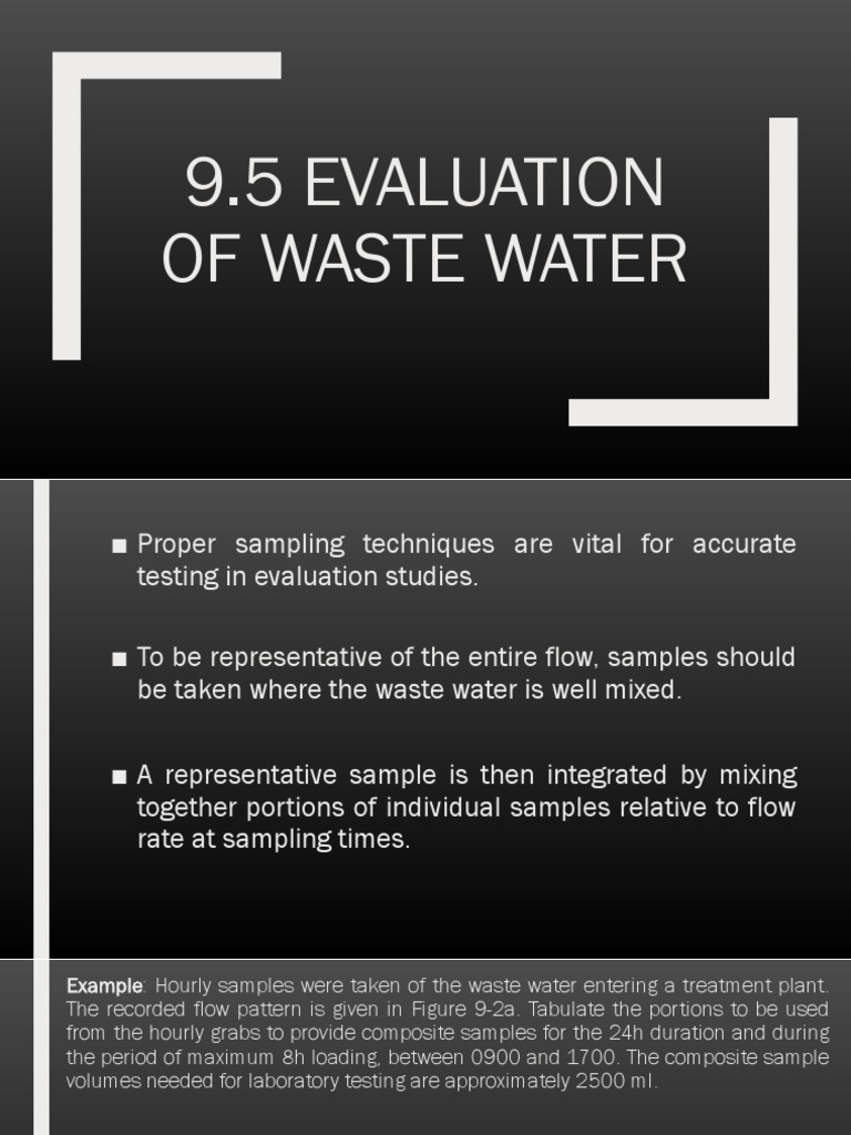 9.5 Evaluation of Waste Water | PDF | Sanitary Sewer | Storm Drain