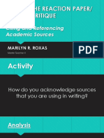 CITING AND REFERENCING ACADEMIC SOURCES