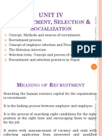 Unit IV. Recruitment and Selection PDF