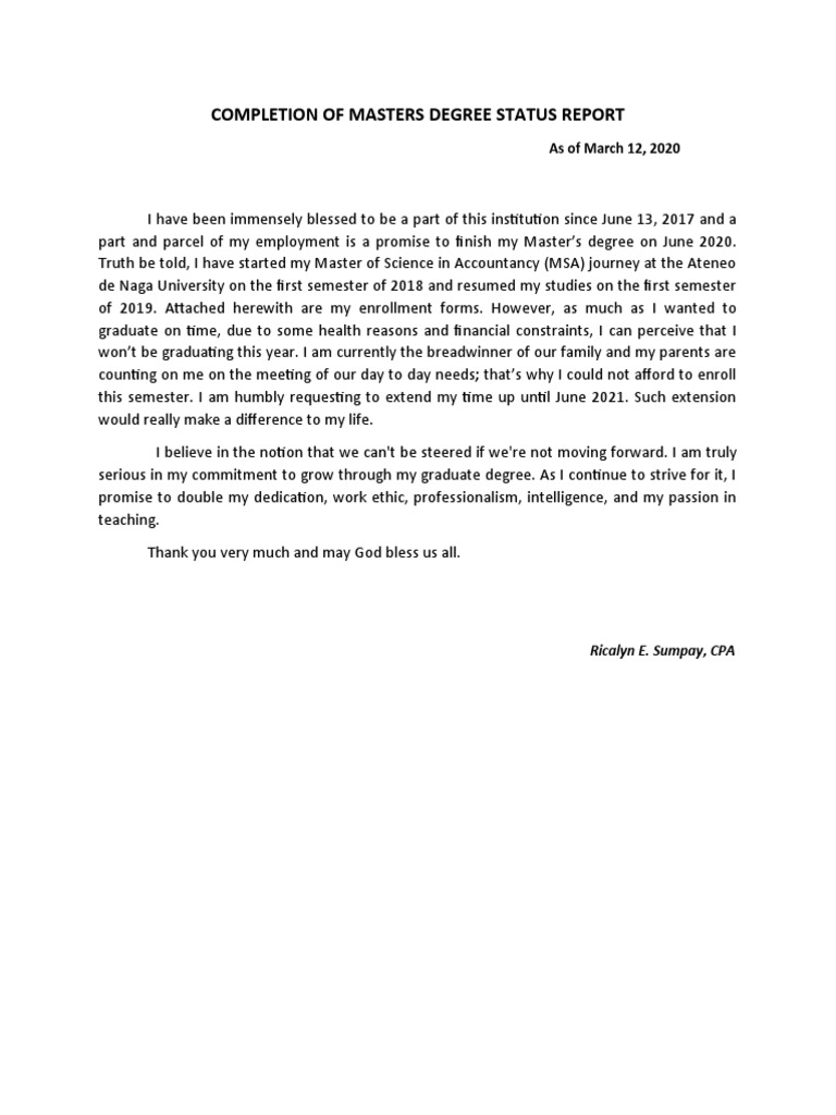 Masters Degree Completion Request | PDF | Career & Growth