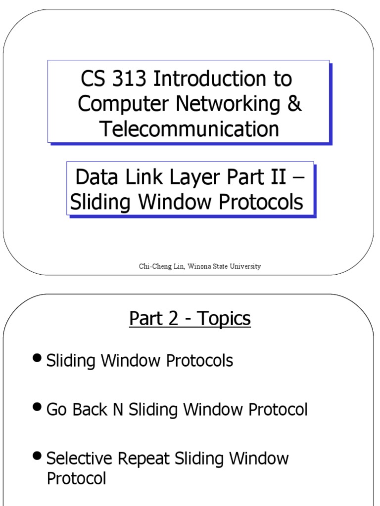 CS 313 Introduction To Computer Networking & Telecommunication Data ...