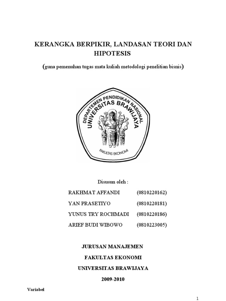 Kerangka Berpikir, Landasan Teori Dan Hipotesis