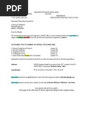 Request for Quotation