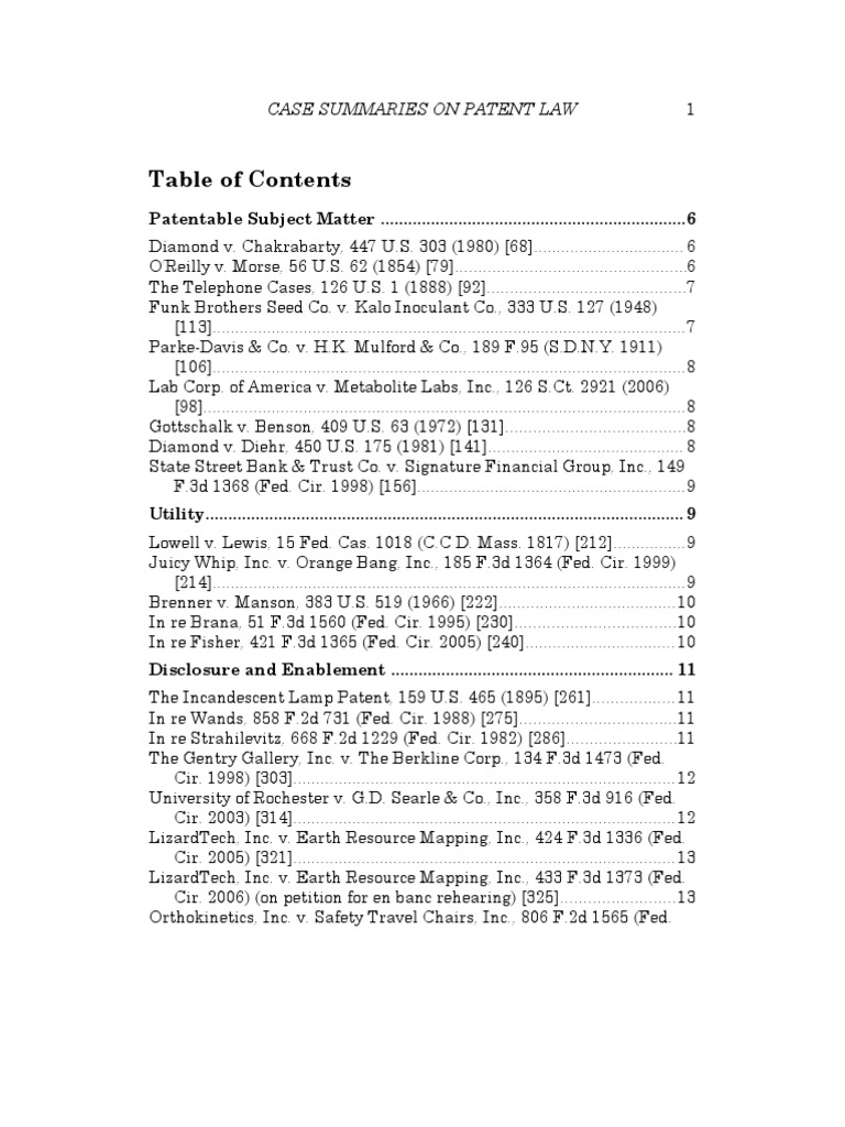 Patent Law Case Summaries | PDF | Patent Law | Intellectual Property Law