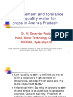 Management and Tolerance of Low Quality Water For Crops in Andhra Pradesh