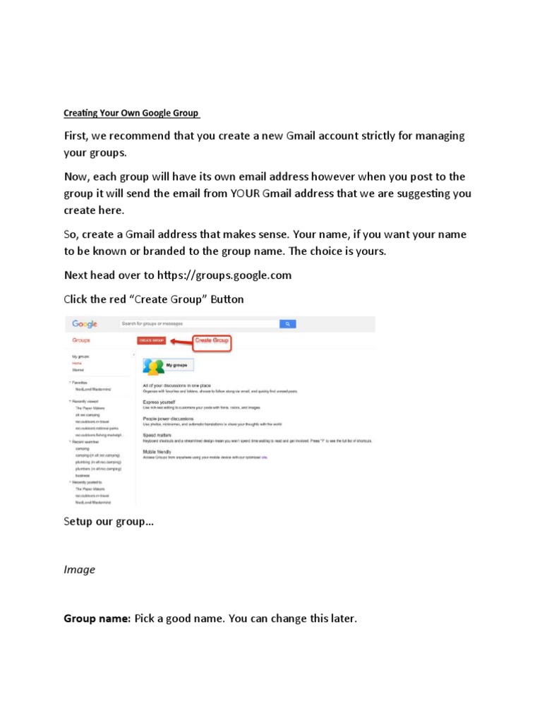 How to Create a Google Group | PDF