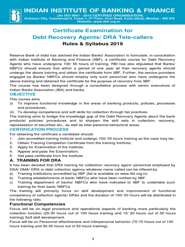 DRA Certification Rules & Syllabus 2019 | PDF | Identity Document ...