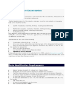 PMMA Entrance Examination: Basic Qualification Requirements
