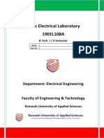 Basic Electrical Laboratory EEL108A 19