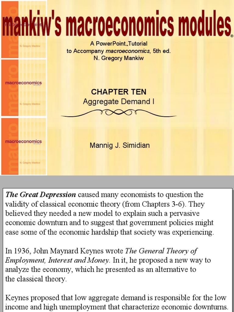 Chapter 10 Aggregate Demand I | PDF | Keynesian Economics | Demand