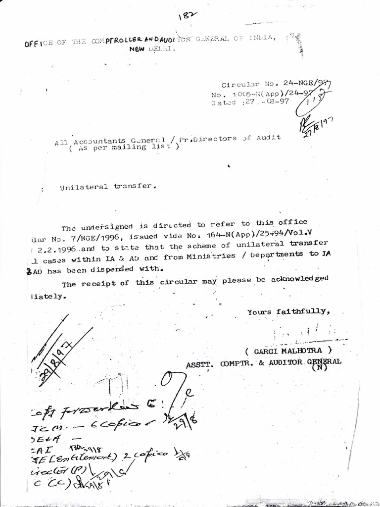 Unilateral Transfer PDF