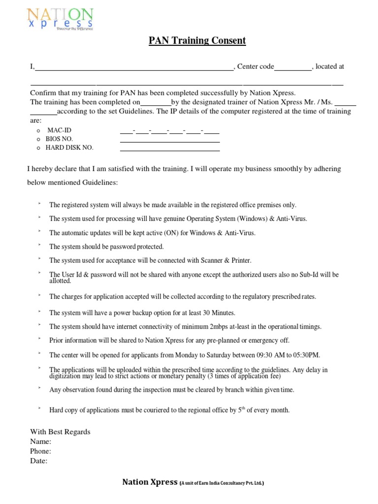 PAN Training Consent Guidelines | PDF | Computers