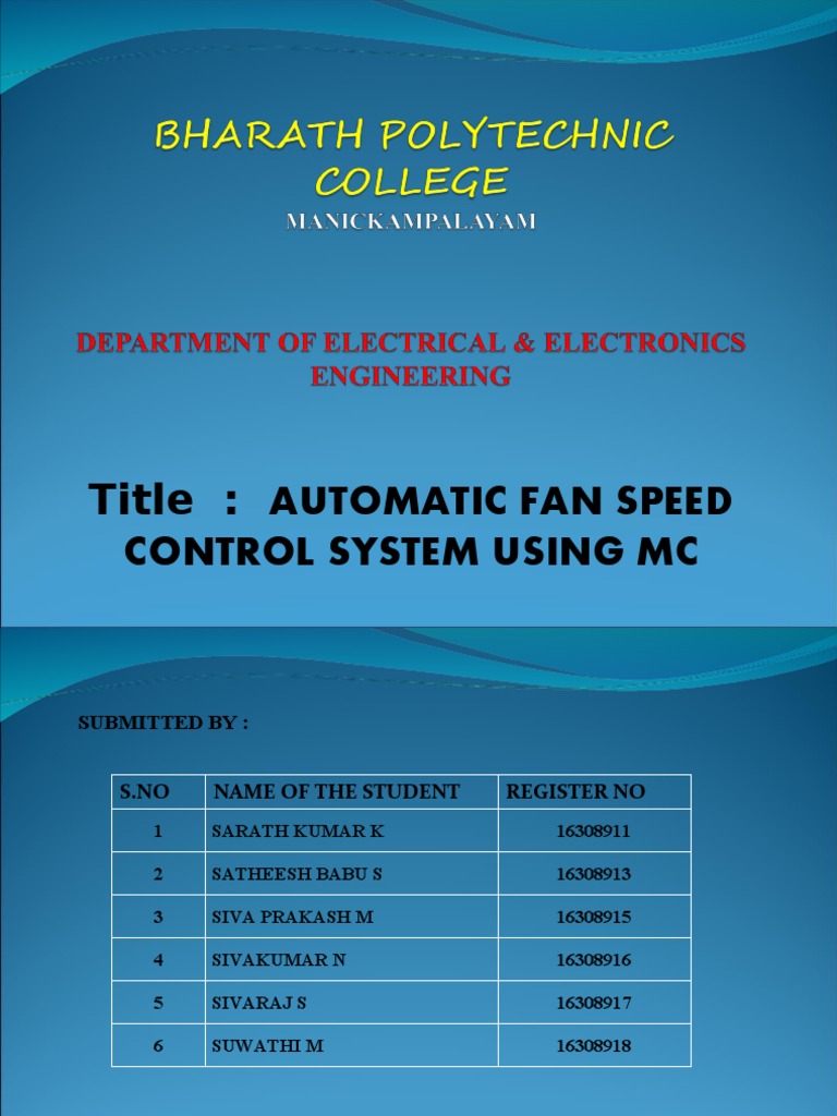Automatic Fan Speed Control System | PDF